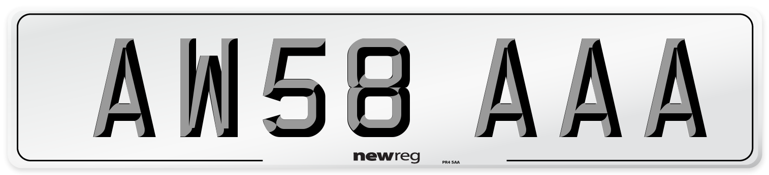 AW58 AAA Number Plate from New Reg